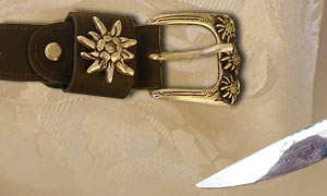 Trachtengürtel aus Leder, Gürtel für Damen und Herren, Kniestrümpfe, Wanderstrümpfe, Wanderkniestrümpfe